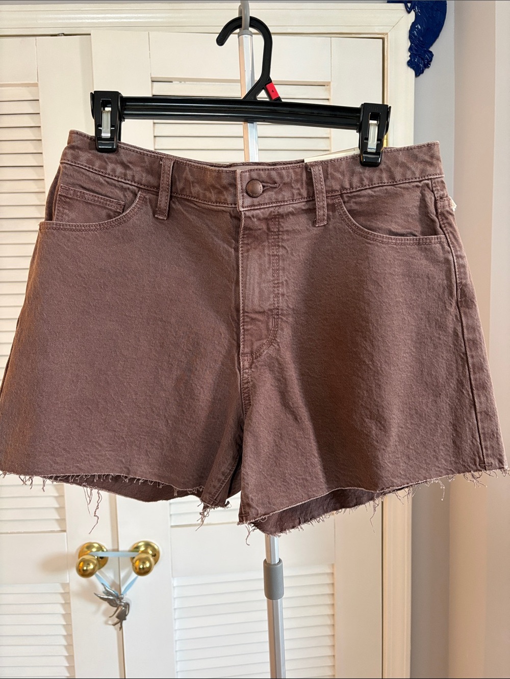 Universal Thread Mauve Brown Raw-Hem Denim Shorts
